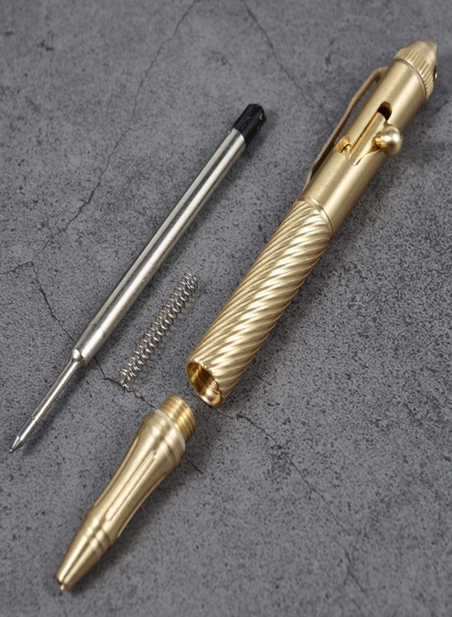 EKLOEN Twisted Lines Solid Brass Pen, Bolt Action EDC Pocket Signature Ballpoint Pen(Retro Black) - Image 2