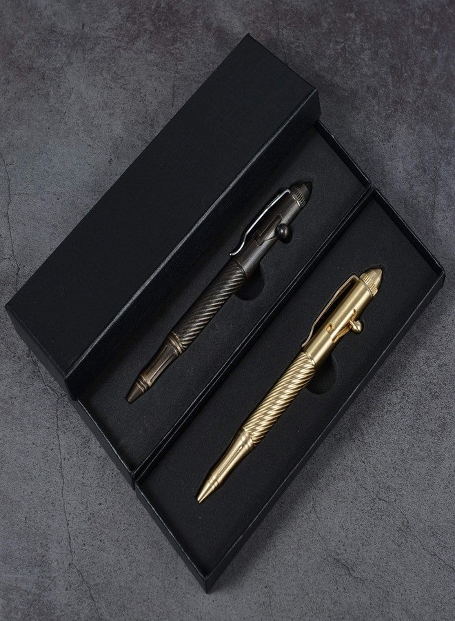 EKLOEN Twisted Lines Solid Brass Pen, Bolt Action EDC Pocket Signature Ballpoint Pen(Retro Black) - Image 3