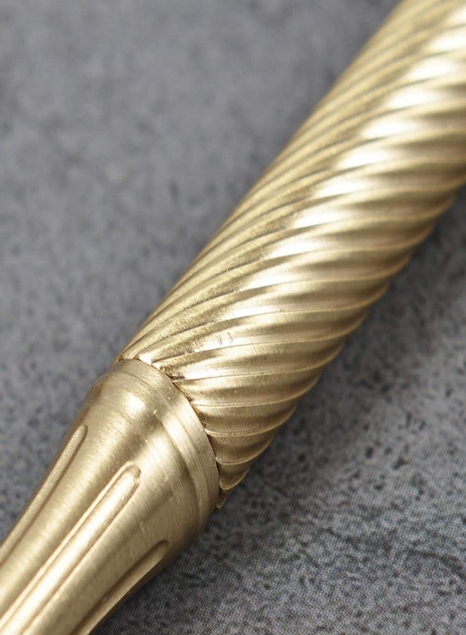 EKLOEN Twisted Lines Solid Brass Pen, Bolt Action EDC Pocket Signature Ballpoint Pen(Retro Black) - Image 5