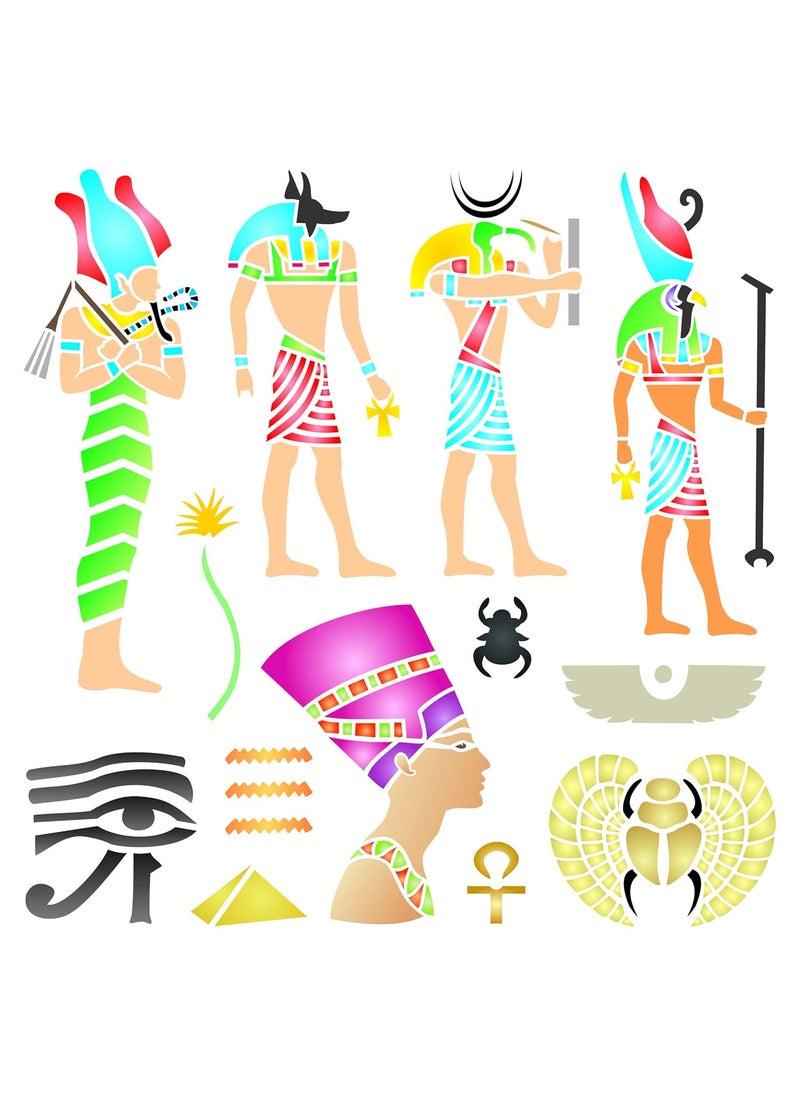 Usnyabni Egyptian Stencil, 6.5 x 6.5 inch (S) - Classic Egypt Symbol Hyroglyphics Stencils  - Image 1