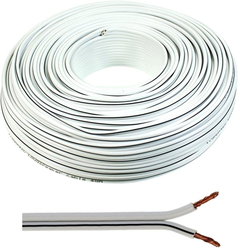 Speaker Cable 2 x 2.50 mm² - 50 m - White - CCA - Audio Cable - Speaker Cable
