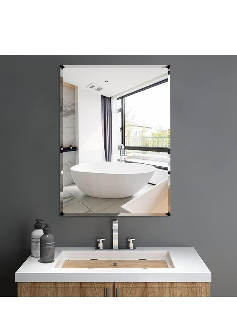 Golden Bathroom Mirror Vanity Makeup Mirror Wall Mounted Frameless Rectangular Mirror for Bathroom Vanity Bedroom Dressing Table Vertical or Horizontal Hanging (60 * 80cm, Clear) - Image 1