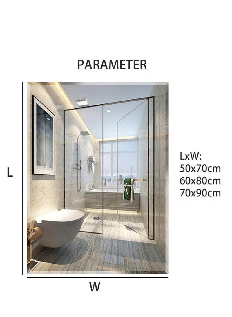 Golden Bathroom Mirror Vanity Makeup Mirror Wall Mounted Frameless Rectangular Mirror for Bathroom Vanity Bedroom Dressing Table Vertical or Horizontal Hanging (60 * 80cm, Clear) - Image 3