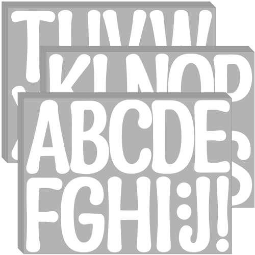 Bemeol 30 Sheets Large Letter Stickers 4 Inch Alphabet Letter Stickers Self Adhesive Sticker Letters for Bulletin Boards Classroom Home DecorWhite - Image 1