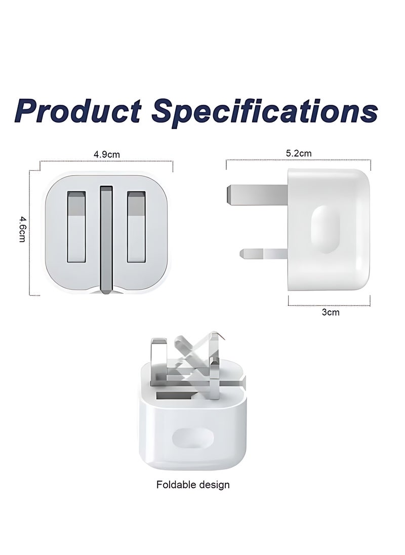 Bilaien - Apple 𝙊𝙧𝙞𝙜𝙣𝙖𝙡 𝘽𝙧𝙖𝙣𝙙 𝙉𝙚𝙬,20W USB-C Power Adaptor,【Apple MFi Certified】 20W PD Fast Charger USB-C for iPhone and Ipad, 3 pins Power Adapter,Travel Adaptor - Image 1
