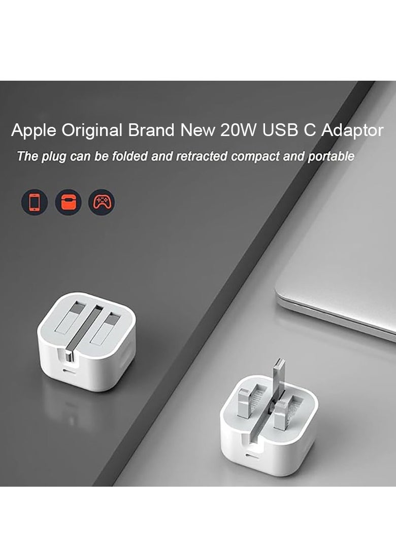 Bilaien - Apple 𝙊𝙧𝙞𝙜𝙣𝙖𝙡 𝘽𝙧𝙖𝙣𝙙 𝙉𝙚𝙬,20W USB-C Power Adaptor,【Apple MFi Certified】 20W PD Fast Charger USB-C for iPhone and Ipad, 3 pins Power Adapter,Travel Adaptor - Image 1