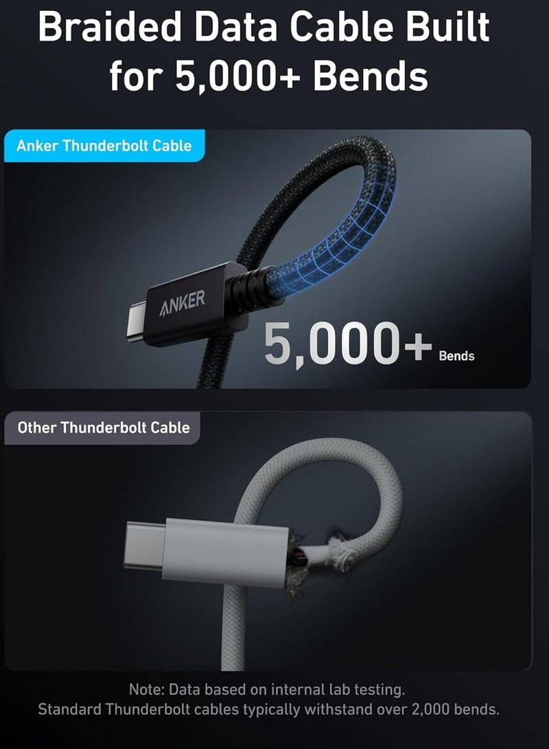 Anker Prime Thunderbolt 4 Cable, 3.3 ft USB C to USB C Cable, 240W Charging, 40Gbps Data Transfer, Supports 8K/4K Displays, for iPhone 16 Series, MacBook Air, iPad, Samsung (Thunderbolt 4-Certified) - Image 3