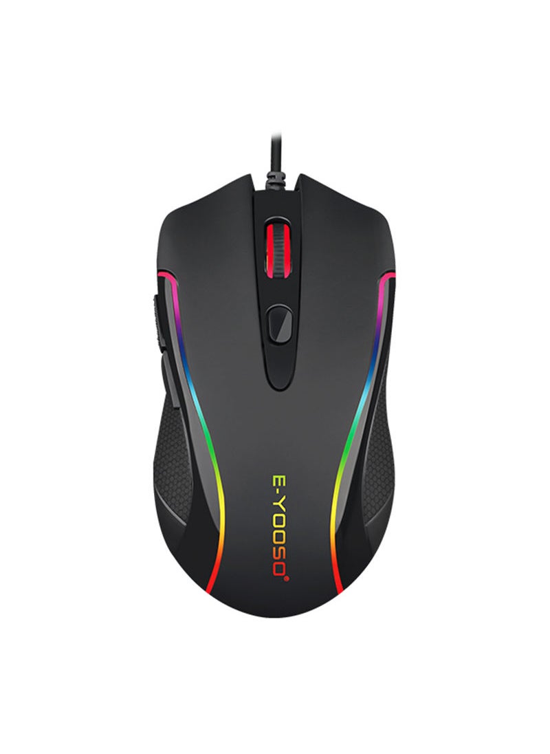 E-YOOSO - X-7 Gaming Mouse Wired RGB Backlit with Macro-Recording, 6400 DPI Adjustable, Ergonomic Gaming Mice - Image 1