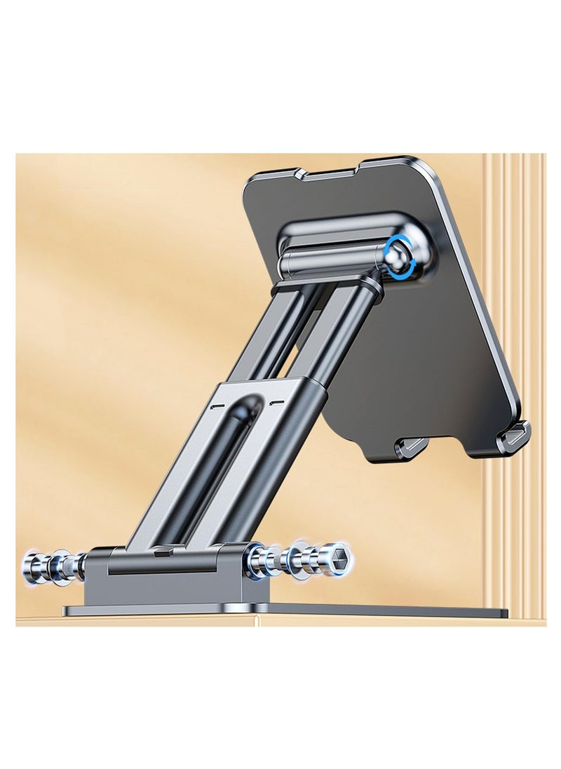 TYCOM Cell Phone Stand, Adjustable Phone Holder for Desk, Foldable Desktop Tablet Stand Holder, Double Adjustable Mobile Stand Phone Tablet Holder (Double Support Black)  - Image 3