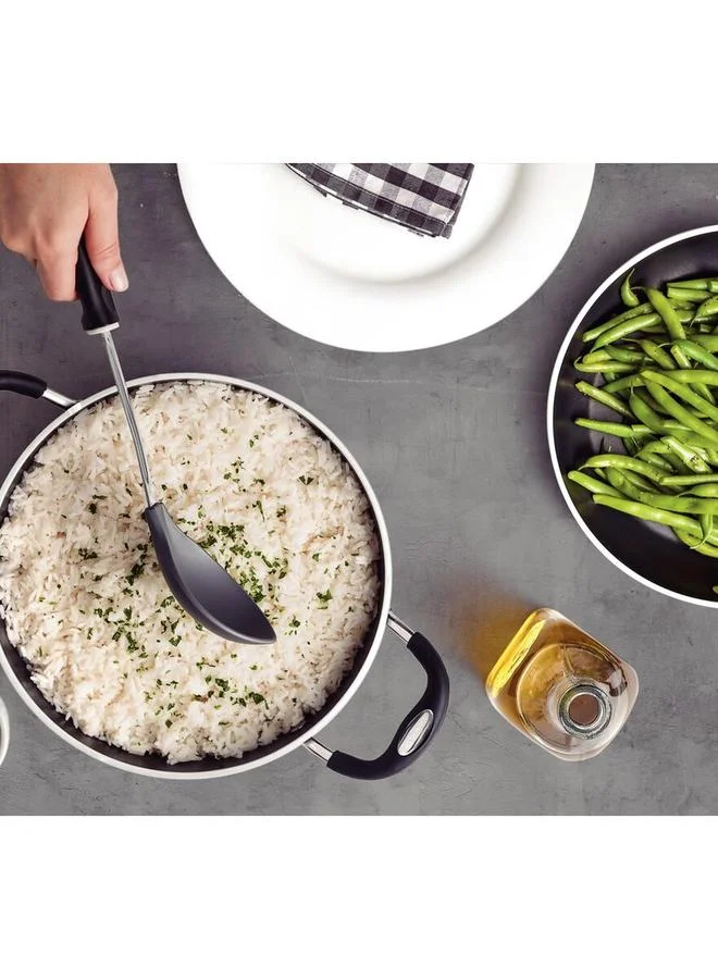 ترامونتينا ملعقة تقديم رمادية من النايلون بساق ستانلس ستيل ومقبض بولي بروبلين