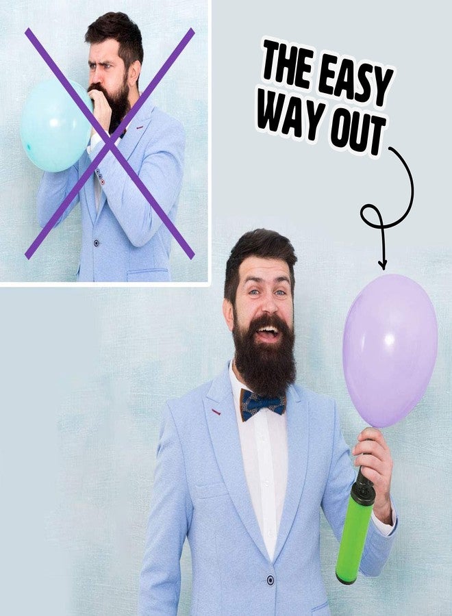 JUST PARTY مضخة هواء يدوية للبالونات من جست بارتي، قطعة زينة للحفلات، مناسبة لأعياد الميلاد والذكرى السنوية والحفلات، ألوان متنوعة - Image 3