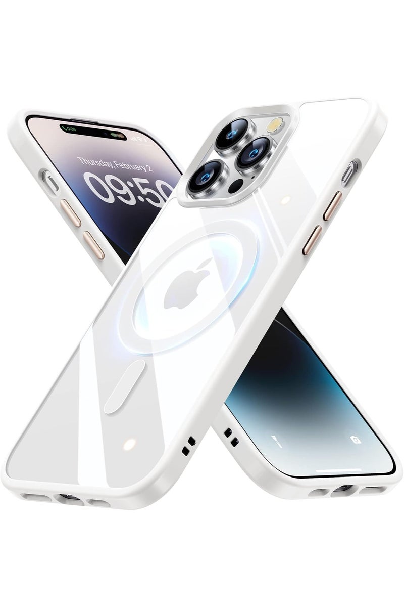 ACLIX Magnetic Case for iPhone 12 And iPhone 12 Pro [Shockproof & Slim] Clear Hard Back Cover with high-Grade Protection | White - Image 1