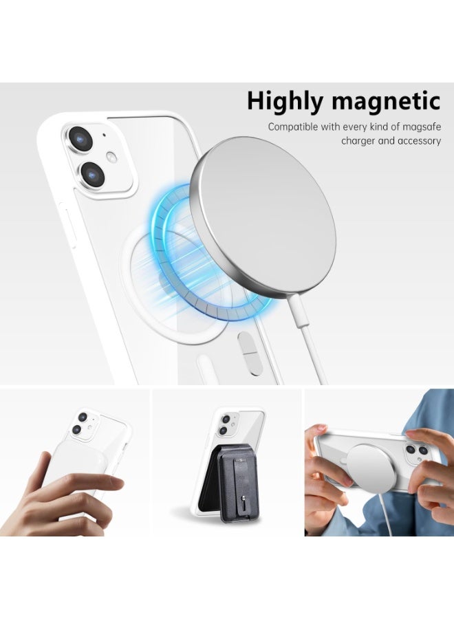 أكاليكس جراب مغناطيسي لهاتف iPhone 12 And iPhone 12 Pro [مقاوم للصدمات ونحيف]، غطاء خلفي صلب شفاف مع حماية فائقة |أبيض - Image 5