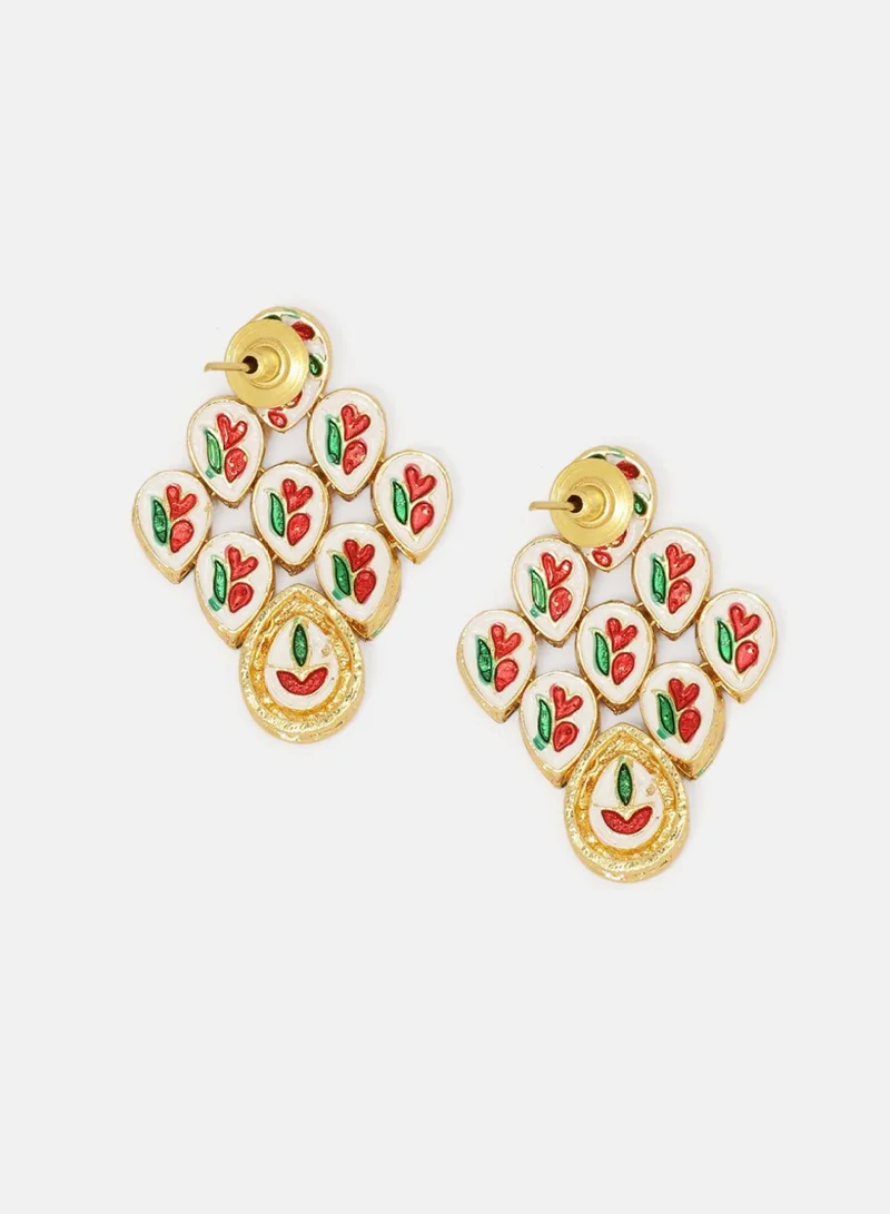 Priyaasi Kundan Studded Drop Earrings
