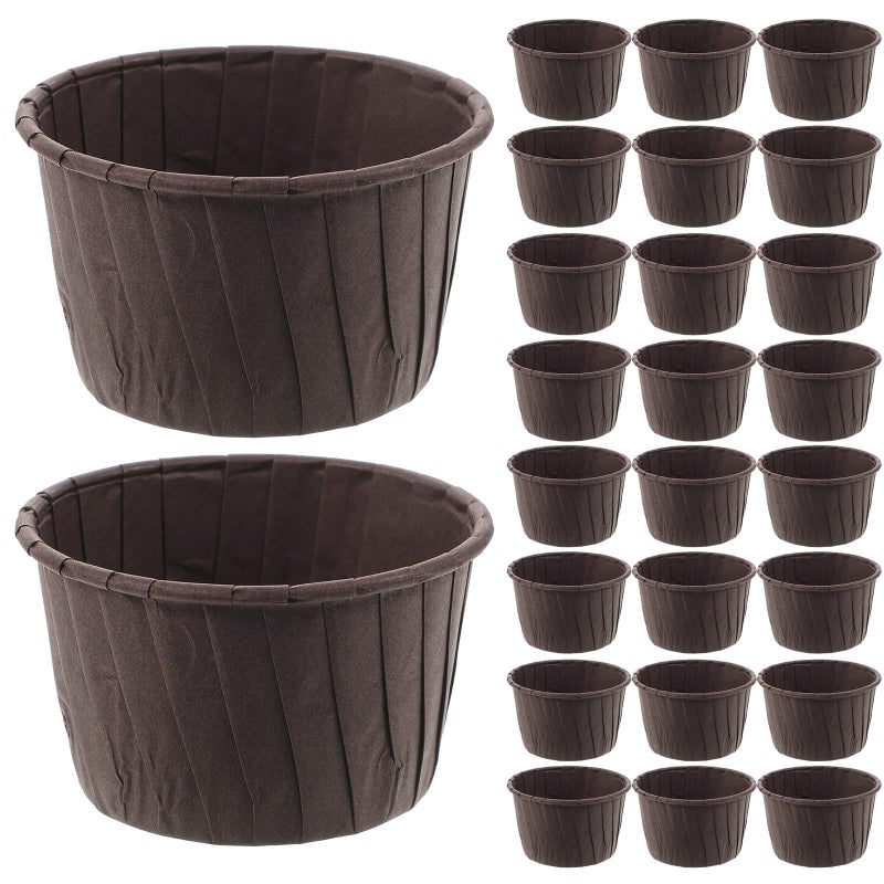 Brown Muffin Cupcake Liners 50pcs Disposable Greaseproof Baking Cups for Bakery Party - Image 2