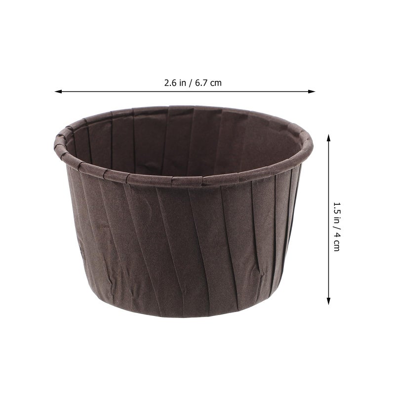 Brown Muffin Cupcake Liners 50pcs Disposable Greaseproof Baking Cups for Bakery Party - Image 3