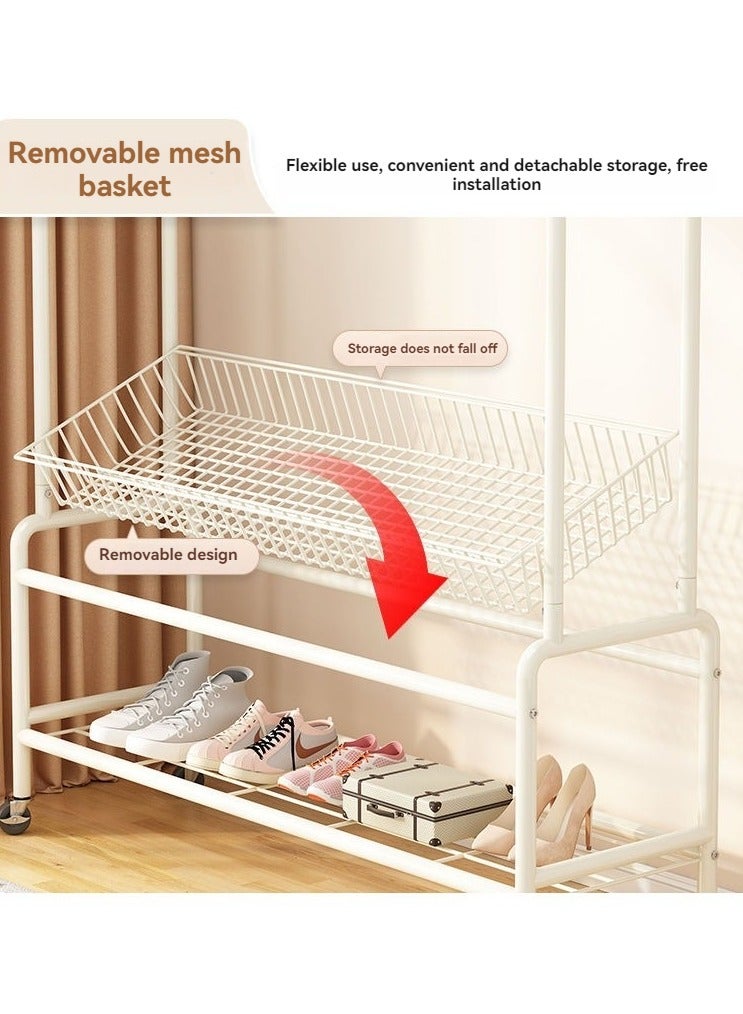 AIWANTO Ultimate Double Rod Clothes Organizer – Freestanding Heavy-Duty Rack with Smooth Wheels & Bottom Shelf for Shoes, Bags & More  - Image 2