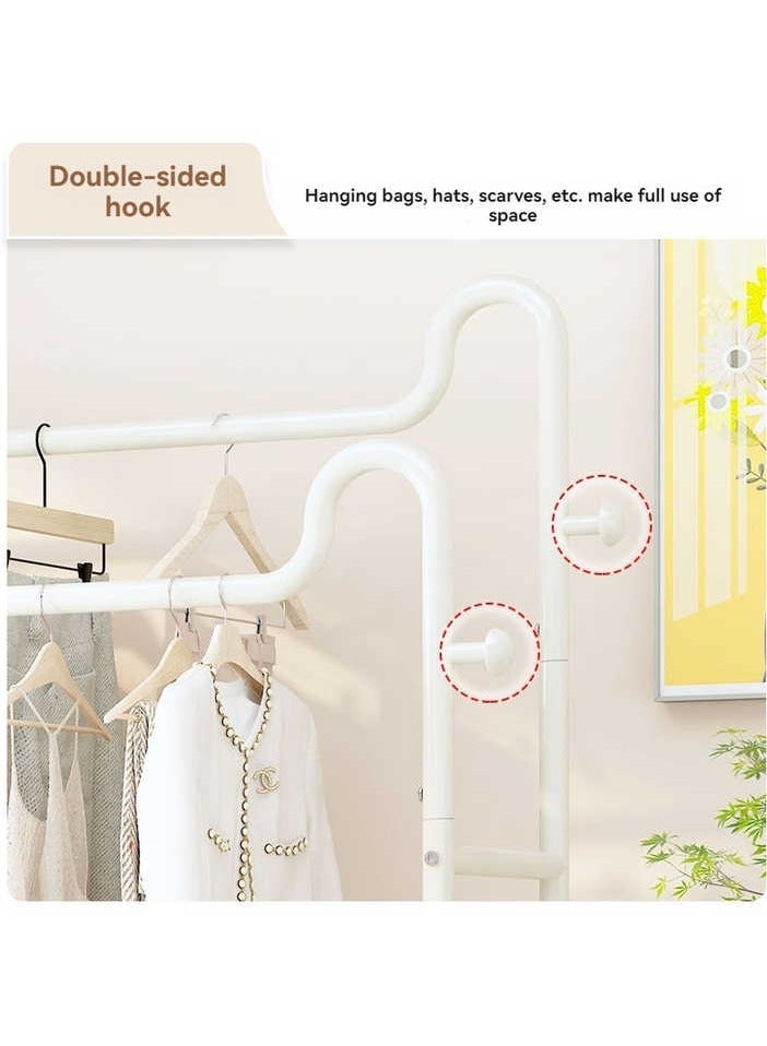 AIWANTO Ultimate Double Rod Clothes Organizer – Freestanding Heavy-Duty Rack with Smooth Wheels & Bottom Shelf for Shoes, Bags & More  - Image 3