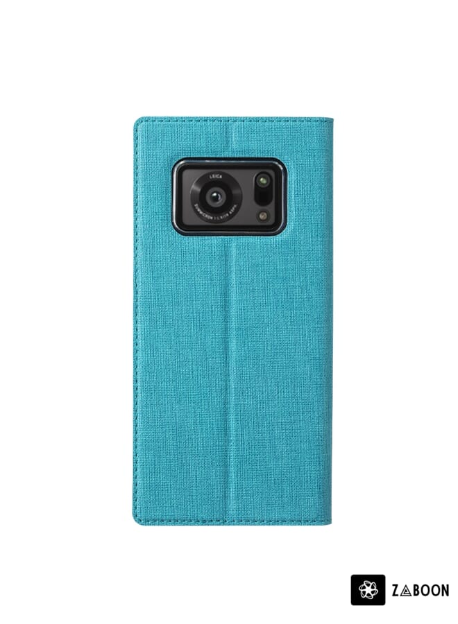 زبون لسلسلة Sharp Aquos R6 ViLi DMX مقاومة للصدمات من مادة TPU + حافظة جلدية PU مغناطيسية جذابة مع فتحة للبطاقة وحامل (أزرق) - Image 3