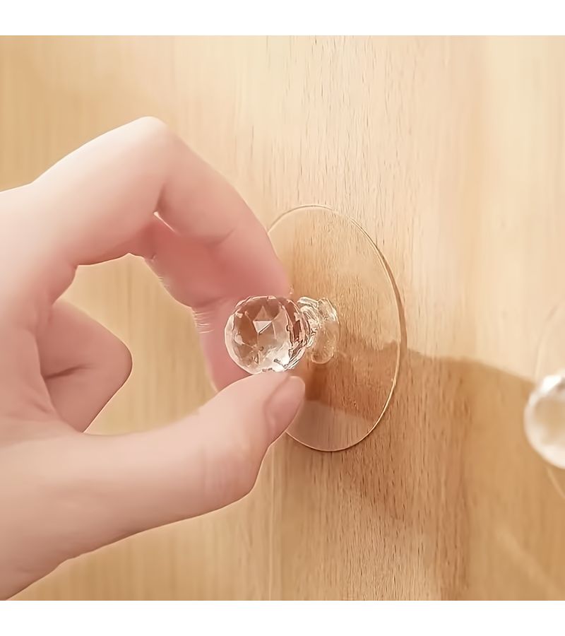 12 قطعة خطاف شفاف ذاتي اللصق لمقابض الأبواب، أكواب شفط لسحب الأدراج - Image 5