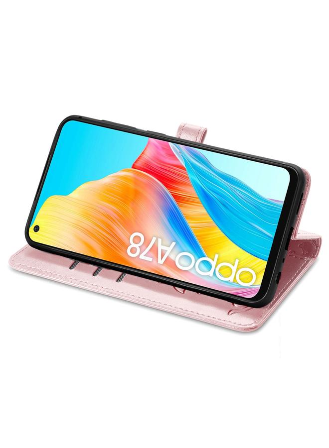 S-TOP Case For OPPO A78 4G Cat and Dog Embossed Leather Phone Case - Image 4