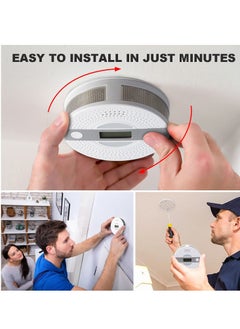 KASTWAVE Carbon Monoxide Detector, CO Alarm with LCD Screen Battery Powered Dual Sensor Combination, Led Indicator, and Loud Sound Alert  - Image 5