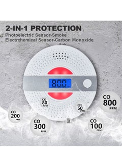 KASTWAVE Carbon Monoxide Detector, CO Alarm with LCD Screen Battery Powered Dual Sensor Combination, Led Indicator, and Loud Sound Alert  - Image 3