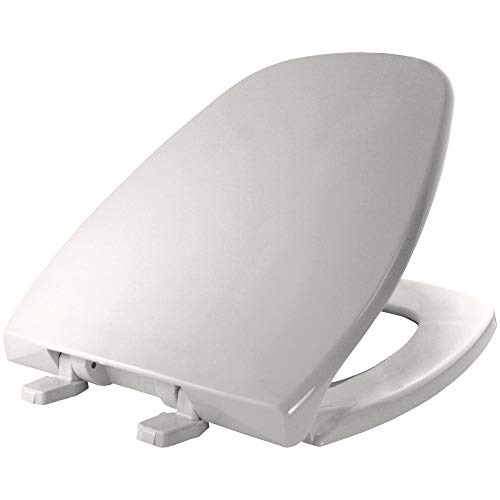 BEMIS 1240200 Eljer Emblem Plastic Toilet Seat, Made Specifically for Eljer Emblem Toilets, Made in USA, Round, White - Image 1