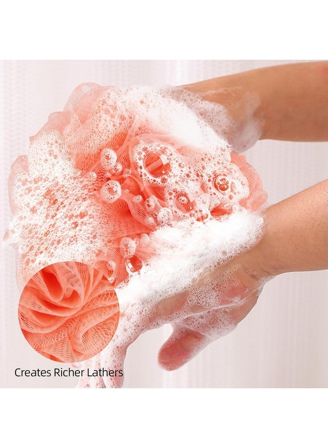 Maple إسفنجة لوفا من القيقب - لوفات استحمام، إسفنجات استحمام، كرات شبكية 4 ألوان لتقشير الجسم، فرك الظهر، ملحقات الحمام للرجال والنساء - 4 عبوات من فُرَش التنظيف - Image 3