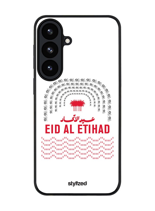 For Samsung Galaxy S26 Plus Case,Slim fit Camera Protection, Shockproof Thin Phone cover  - Eid Al Etihad National Day White