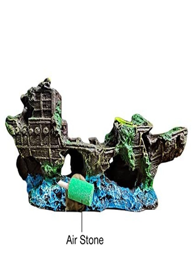 Antique Broken Ship Hidden Space for Fish Decorative Ornaments for Aquarium Decoration Toy - Image 4