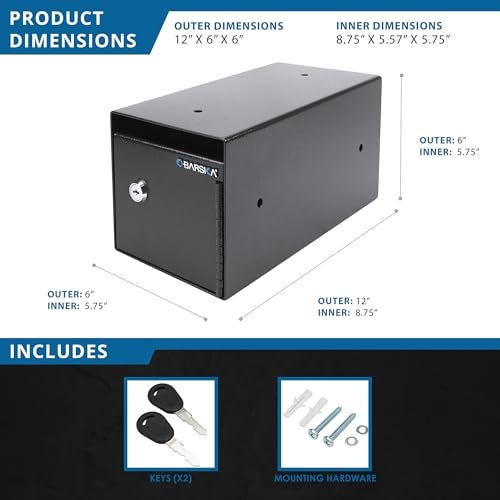 Barska AX13676 Single Key Depository Drop Safe Lock Box for Cash, Receipts and Keys,Black - Image 4
