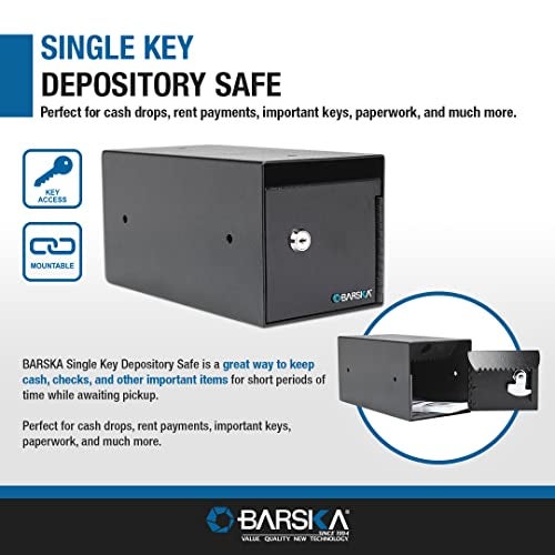 Barska AX13676 Single Key Depository Drop Safe Lock Box for Cash, Receipts and Keys,Black - Image 2