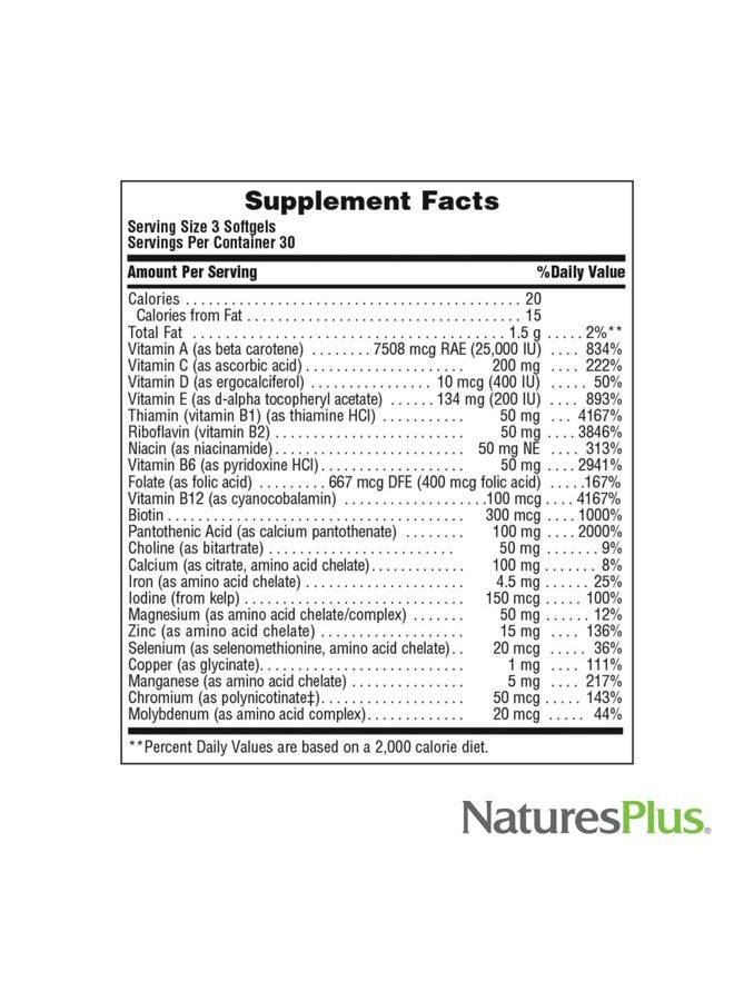 Nature's Plus ناتشرز بلس ريجينيريشن - 90 كبسولة لينة، عبوة من 2 - مكمل متعدد الفيتامينات والمعادن مع مستخلصات نباتية ومضادات الأكسدة - خالي من الجلوتين - 60 حصة إجمالية - Image 4