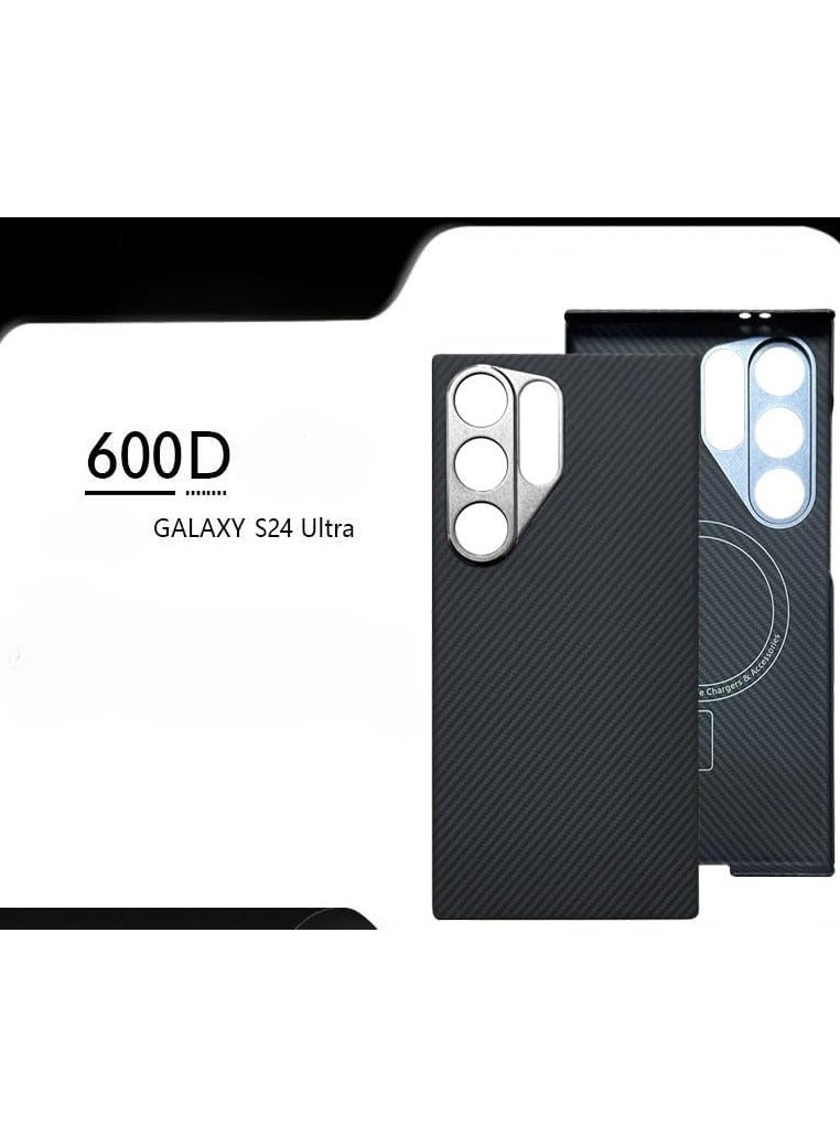 Samsung Galaxy S24 Ultra (2024) Luxury 600D Carbon Fiber Kevlar Magnetic Phone Case For S24 Ultra Anti Shock Protective Cover - Image 2