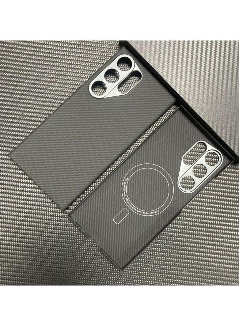 Samsung Galaxy S24 Ultra (2024) Luxury 600D Carbon Fiber Kevlar Magnetic Phone Case For S24 Ultra Anti Shock Protective Cover - Image 3