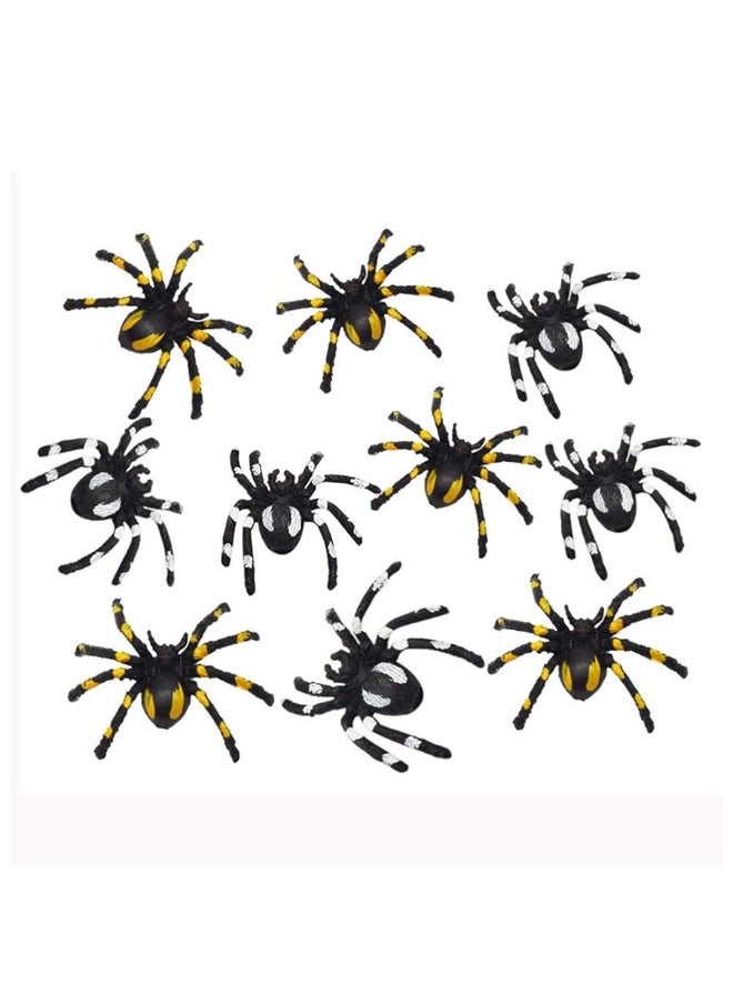 Wendy Mall 10Pcs/Set Halloween Decorative Spiders Small Plastic Fake Spider Toys Halloween Party Funny Joke Prank Realistic Props (Mix Color)  - Image 4