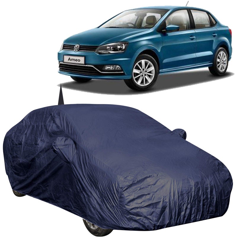 The Autostory 190 Taffeta Water Resistant Car Body Cover Compatible with Volkswagen Ameo with Mirror & Antenna Pockets (Navy Blue) - Image 5