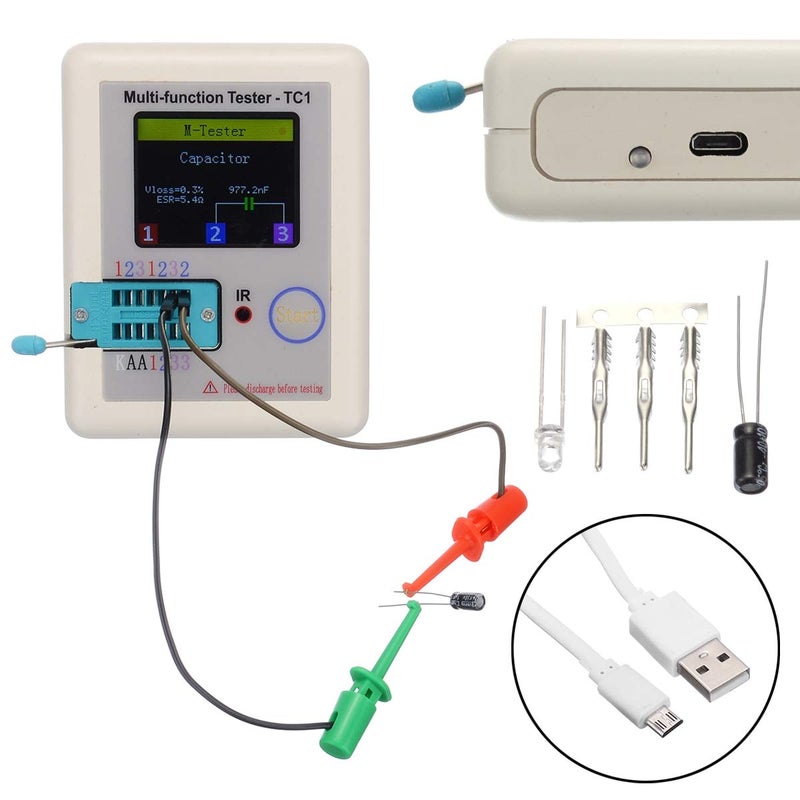 Sywan Multi-Function Tester, 3.5 inch Colorful Display Pocketable Multifunctional TFT Backlight Transistor LCR-TC1 Tester for Diode Triode Capacitor Resistor Transistor LCR ESR NPN PNP MOSFET LW21 - Image 2