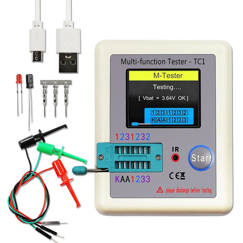 Sywan Multi-Function Tester, 3.5 inch Colorful Display Pocketable Multifunctional TFT Backlight Transistor LCR-TC1 Tester for Diode Triode Capacitor Resistor Transistor LCR ESR NPN PNP MOSFET LW21 - Image 1
