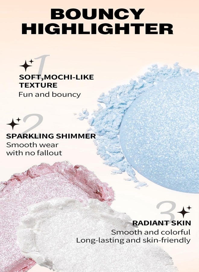 Easilydays Holographic Shimmer Eyeshadow & Highlighter, 4Colors Mashed Potato Pearlescent Monochrome Cream Highlighter, Smooth Long Lasting Sparkling Mermaid Facial Illuminator Makeup, 01 Silver - Image 4