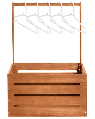 Suzile Wooden Baby Shower Crate Closet Wood Basket for Gifts with Handle Boy Girl Clothes Gender Reveal Storage Box for Newborn New ParentClaybank - Image 1
