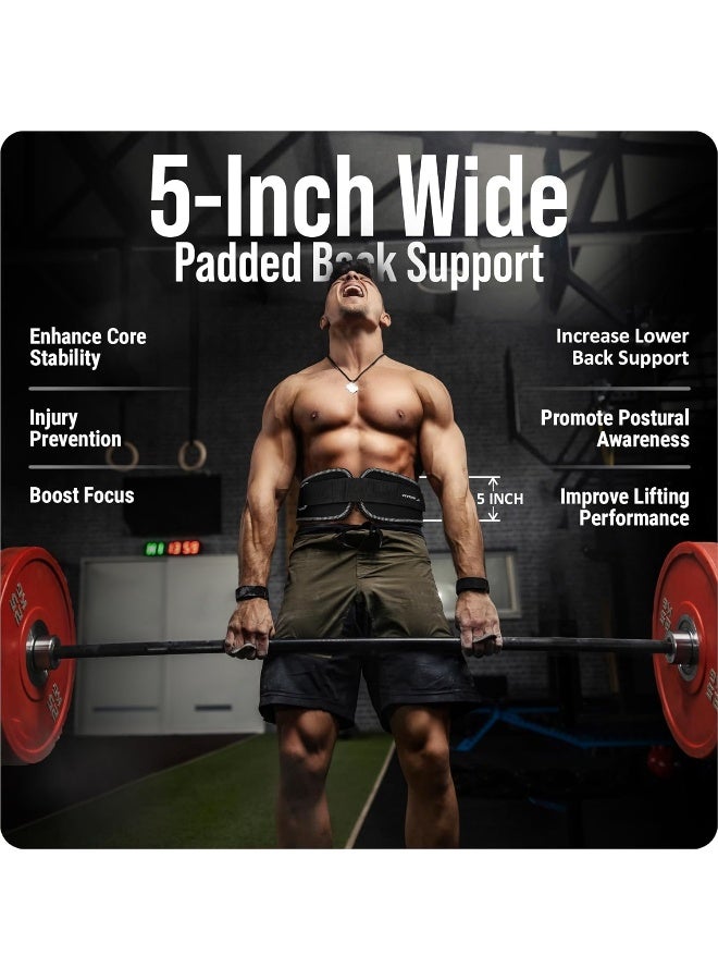 Vector X Level Up Weight Lifting Gym Belt – 5-Inch Wide Adjustable Support Belt for Squats, Deadlifts & Strength Training, Durable for Men & Women, Black, L - Image 4