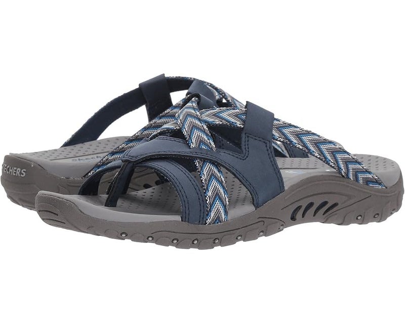 Skechers Women's Reggae-SOUNDPROOF-Thong Slide Multi-Strap Sandal, Navy, 8 M US - Image 3