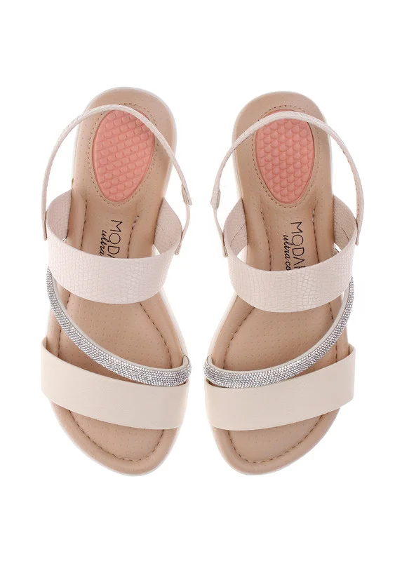 MODARE Modare Ladies Sandals With Back Strap Off White | Made In Brazil