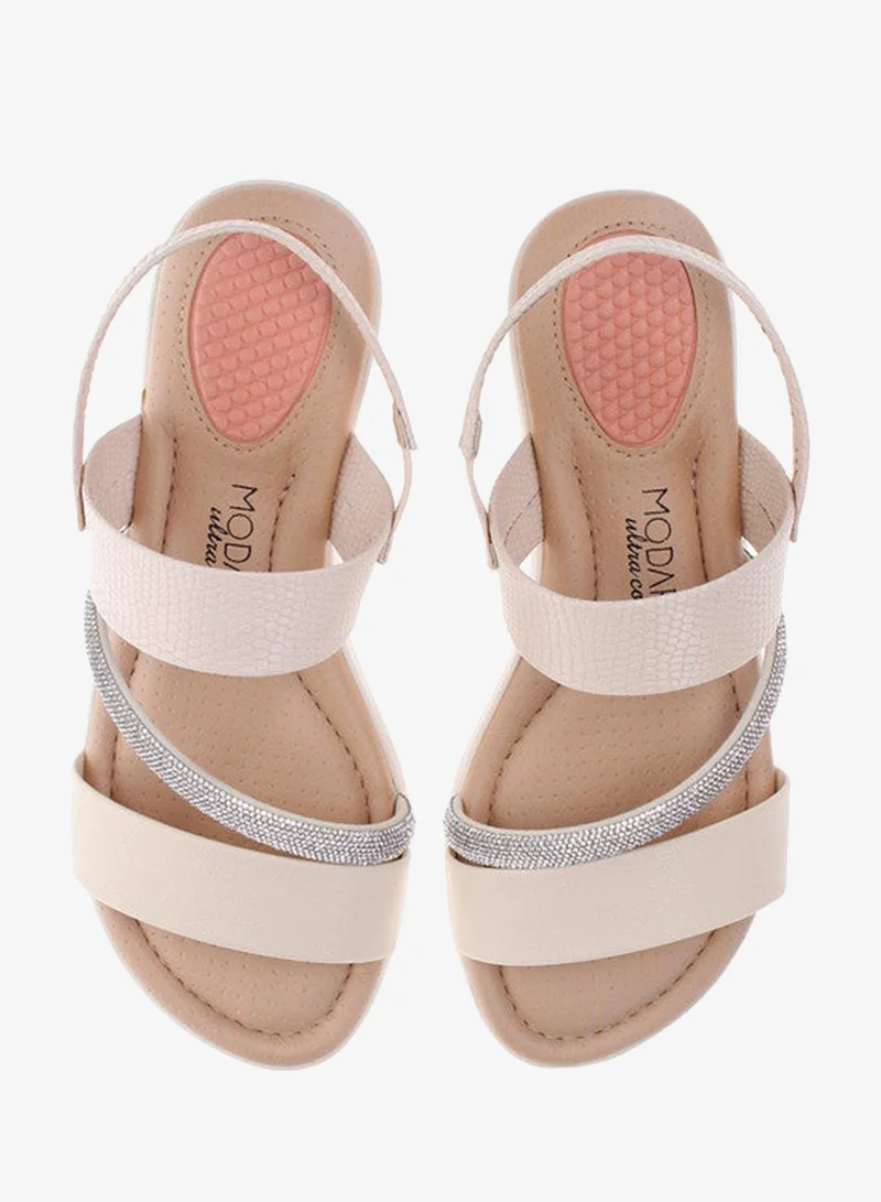 Modare  Modare Ladies Sandals With Back Strap Off White | Made In Brazil for Women | Best Price UAE