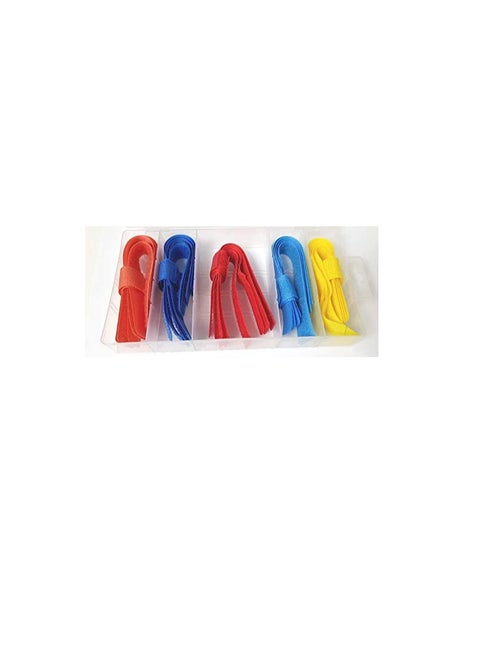 High Quality Hook and Loop Non-Adhesive Velcro Tape 30 Pieces Kit Multi color Sticky Strips