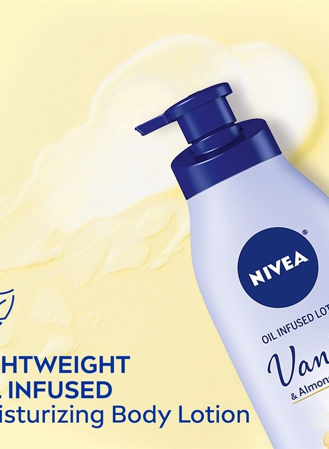 Nivea Oil Infused Body Lotion, Vanilla and Almond Oil, Body Lotion for Dry Skin, 3 Pack of 16.9 Fl Oz Pump Bottle  - Image 2