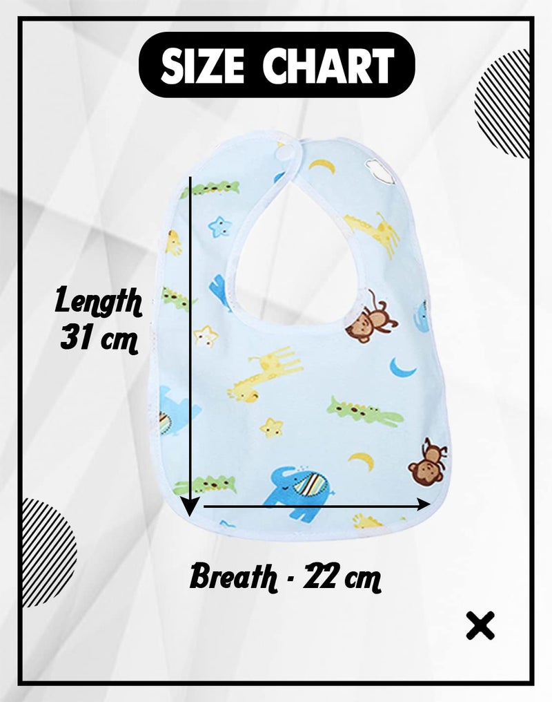 BTfash Babies Soft Button Bib for Feeding | Waterproof Bib for New Born | Washable Feeding Aprons for Infants & Toddlers | Reusable, Comfortable & Ideal for Mealtime | Gentle on Skin (Assorted_PO2) - Image 3