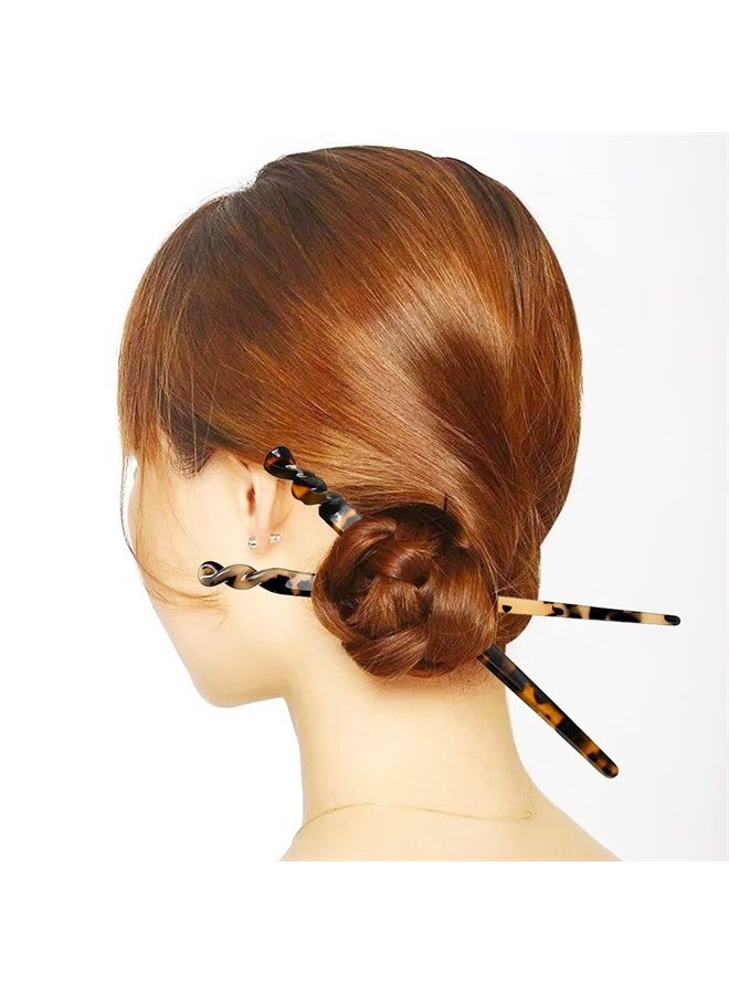 8 Pieces Acetate Hair Pins Sticks U-Shaped Straight Chopsticks Hairpin Hair Styling Accessories, Vintage Hair Pin Fork Hair Clips for Girls Women Updos Buns(Type B)